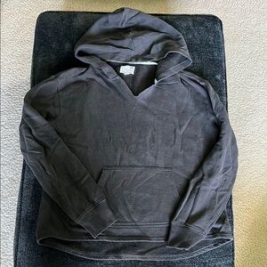 La Hearts Gray V-Neck Sweater Cozy and Chic